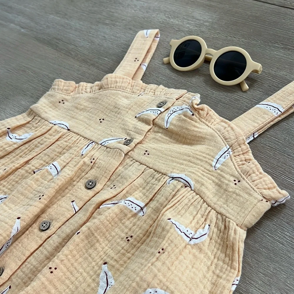 Rabbit + Bear Organic Cotton Girl Banana Muslin 2 Piece Set Sunglasses 8